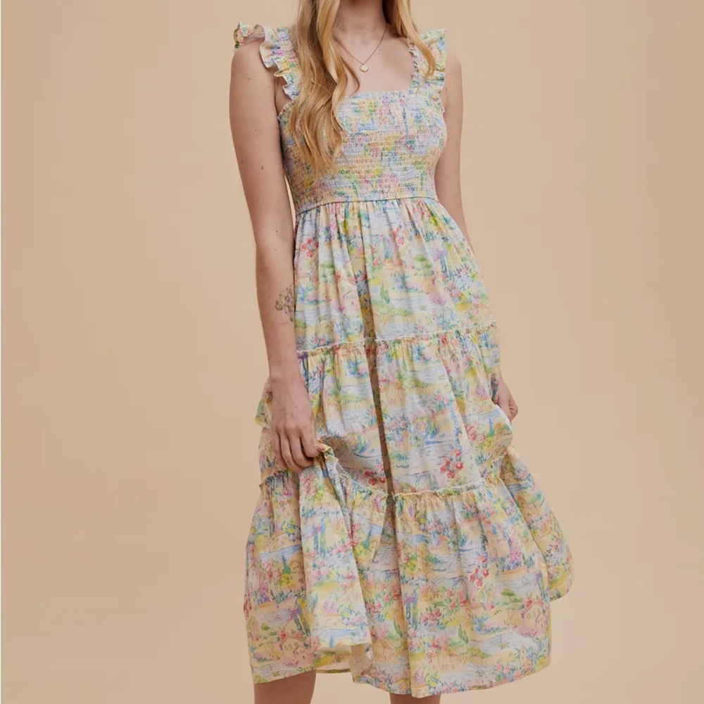 In Loom Smocked Cotton Maxi Dress
